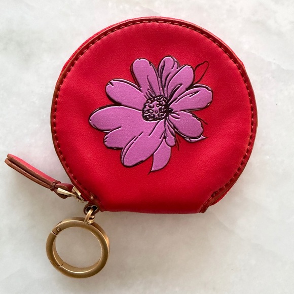 Vera Bradley Handbags - Vera Bradley | Red Floral Coin Purse with Keyring